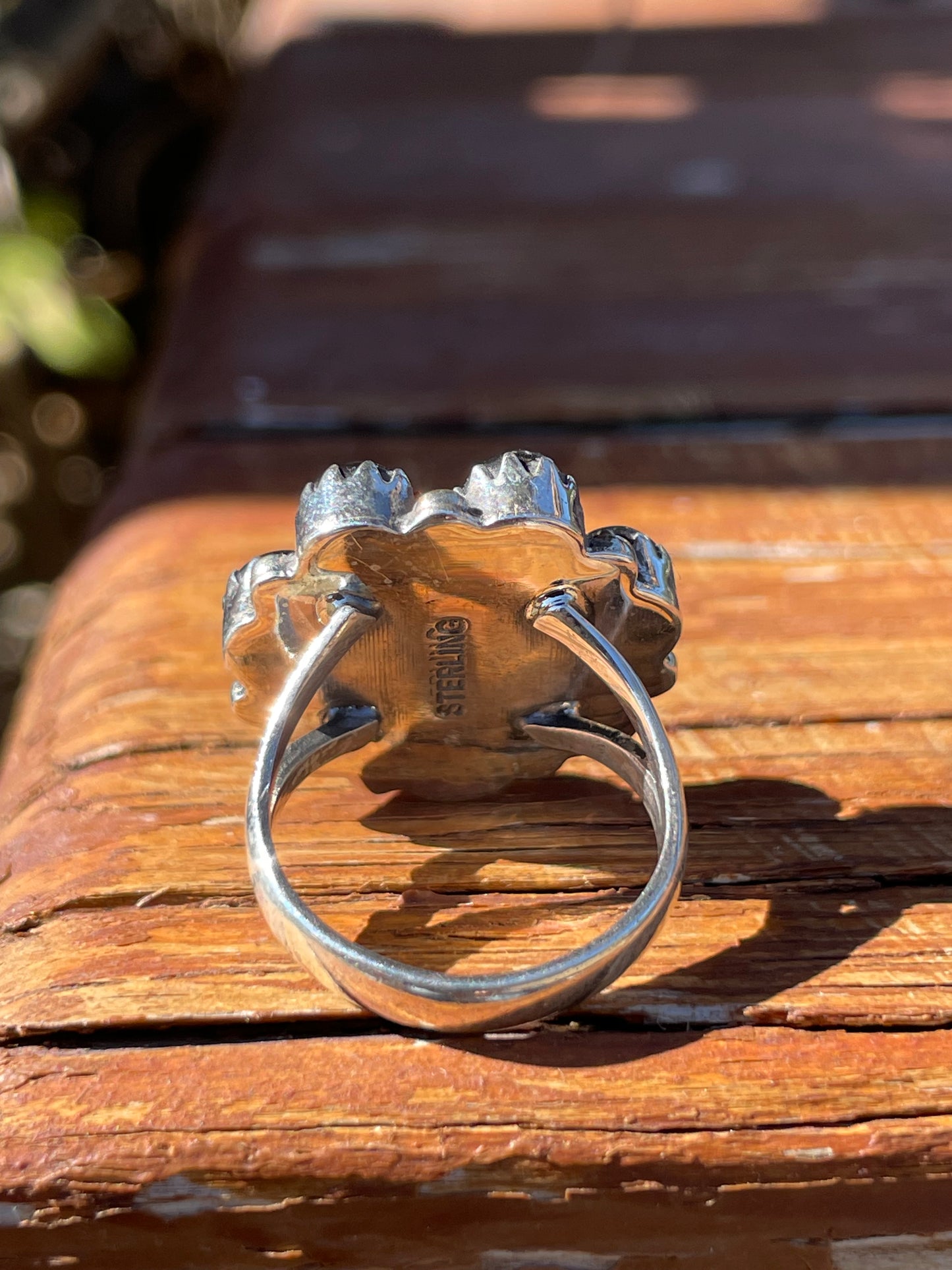 Pink Conch & Black Onyx Ring Size 7 | 925 Sterling Silver B942