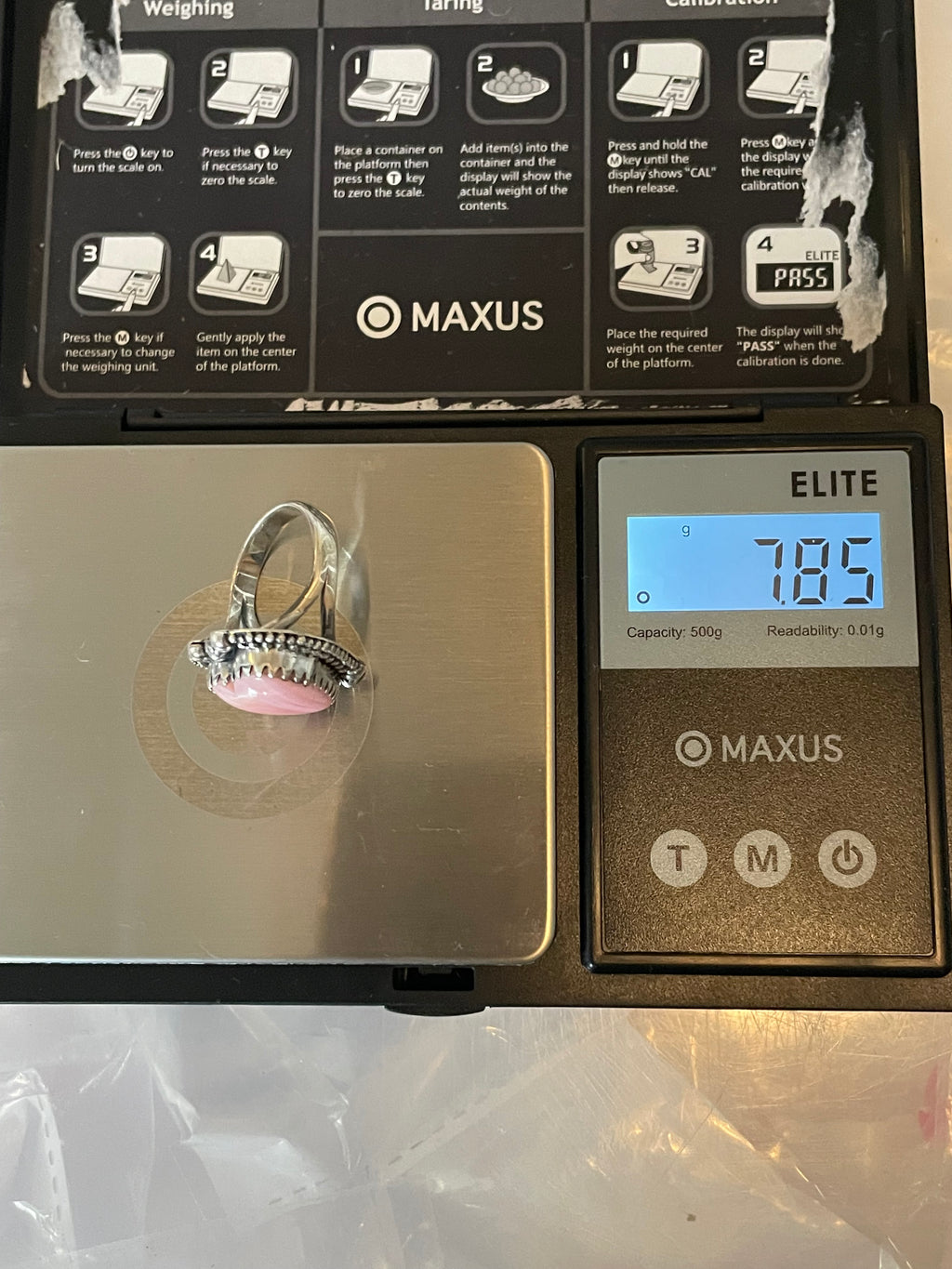 Pink Conch Heart Ring Size 7 | 925 Sterling Silver E424