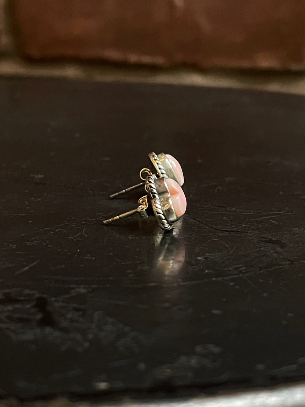 Pink Conch Heart Stud Earrings | 925 Sterling Silver G180