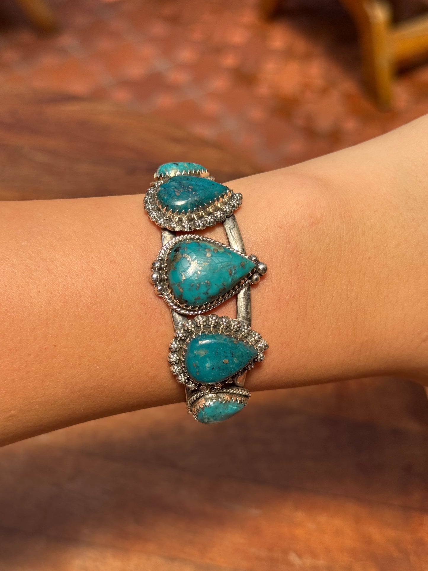 Turquoise Cuff Bracelet | Kingman | 925 Sterling Silver A572