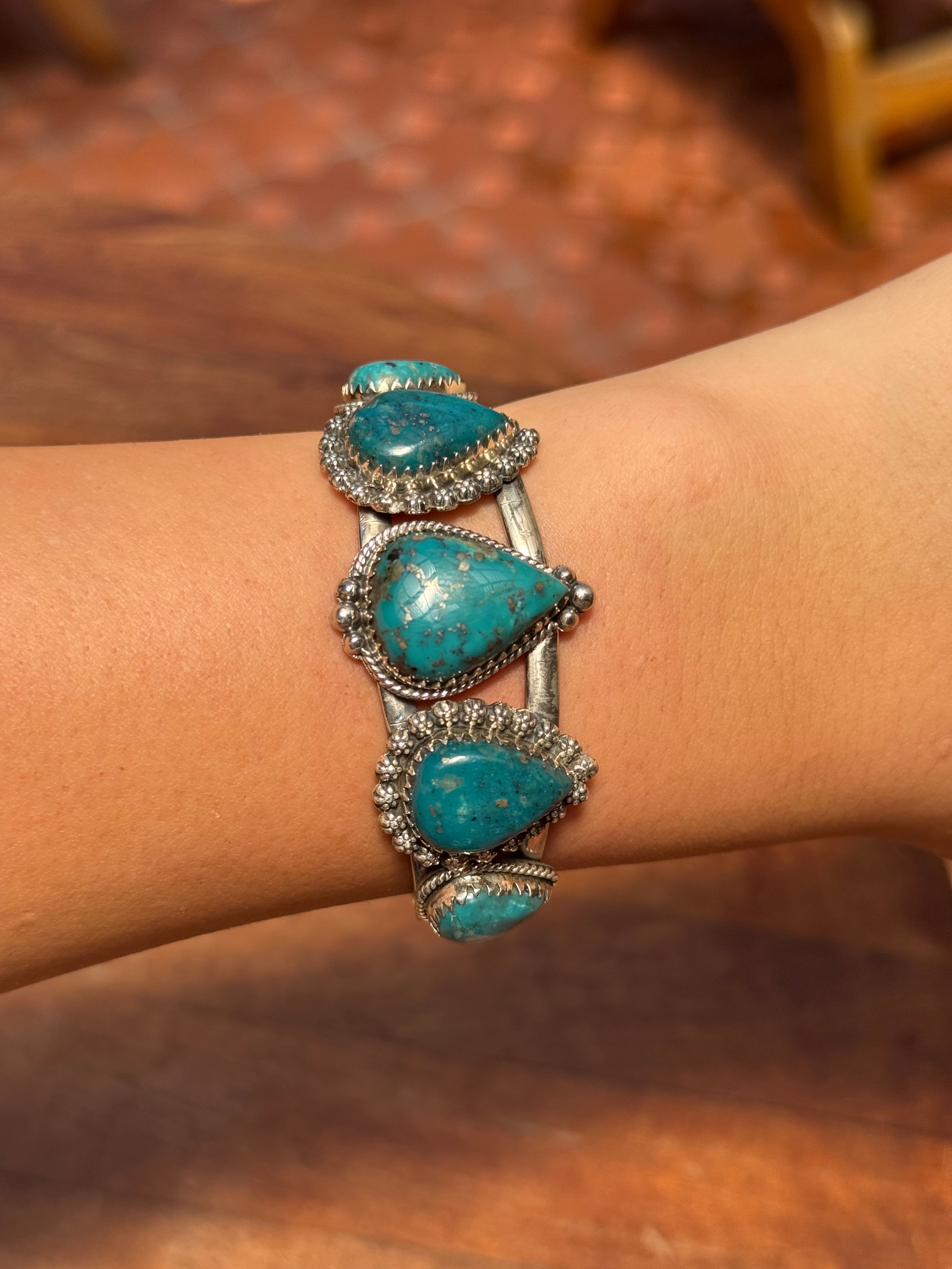 Turquoise Cuff Bracelet | Kingman | 925 Sterling Silver A572