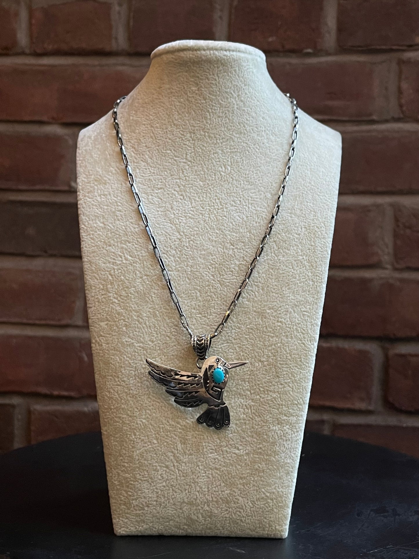 Turquoise Hummingbird Pendant | 925 Sterling Silver E221