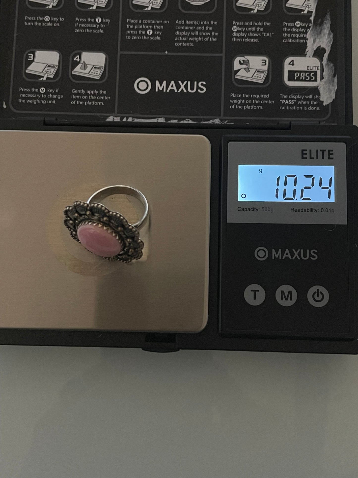 Pink Conch Ring | 925 Sterling Silver | Size 7.25 E288