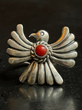 Italian Coral Thunderbird Ring Size 6 | 925 Sterling Silver G236