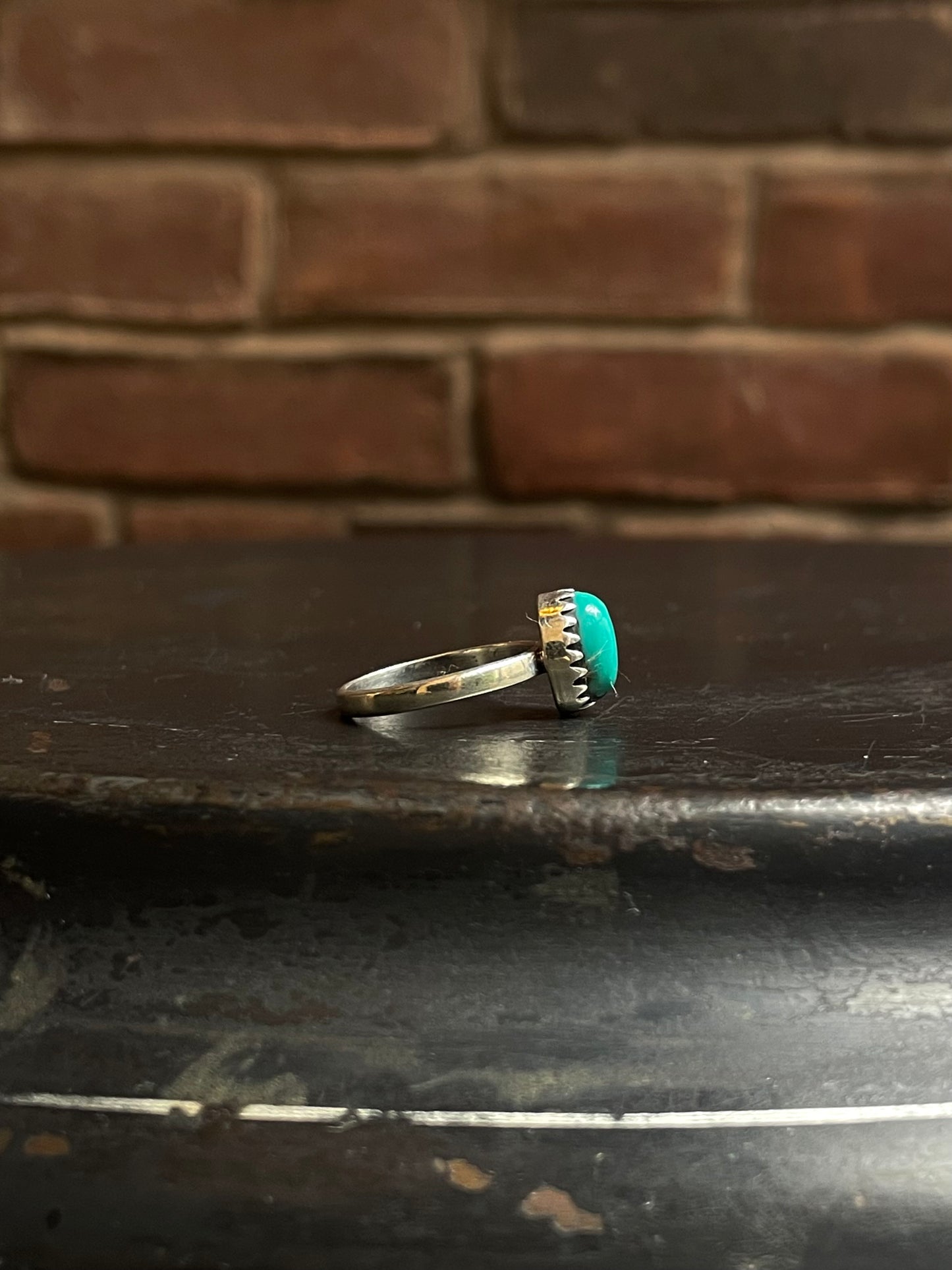 Turquoise Oval Ring | 925 Sterling Silver Size 7 E437