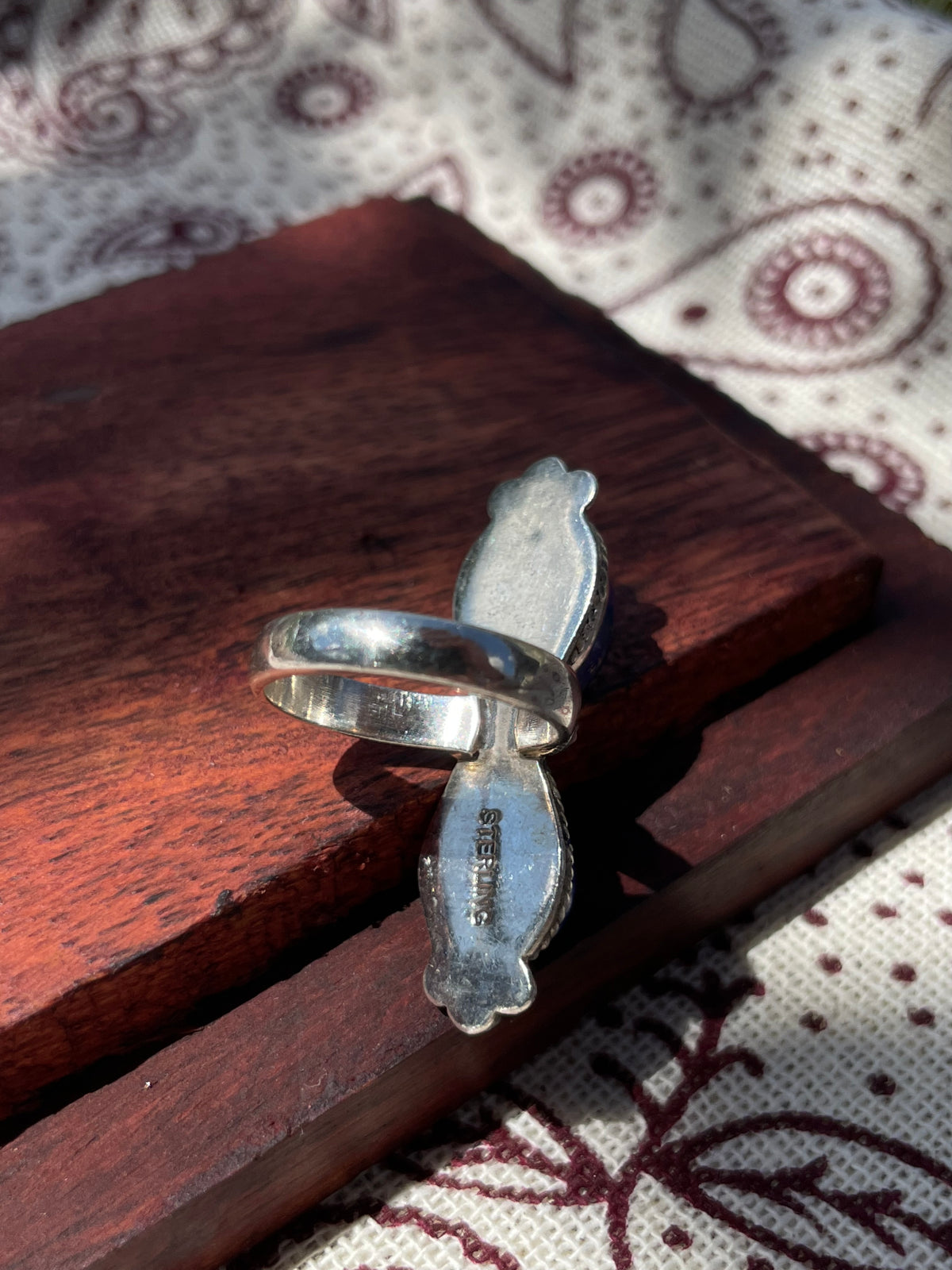 Lapis Lazuli Teardrop Ring Size 6.75 | 925 Sterling Silver D309