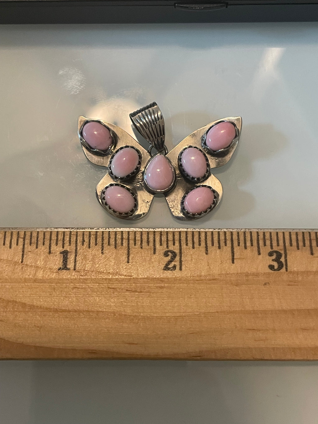Pink Conch Butterfly Pendant | 925 Sterling Silver E953