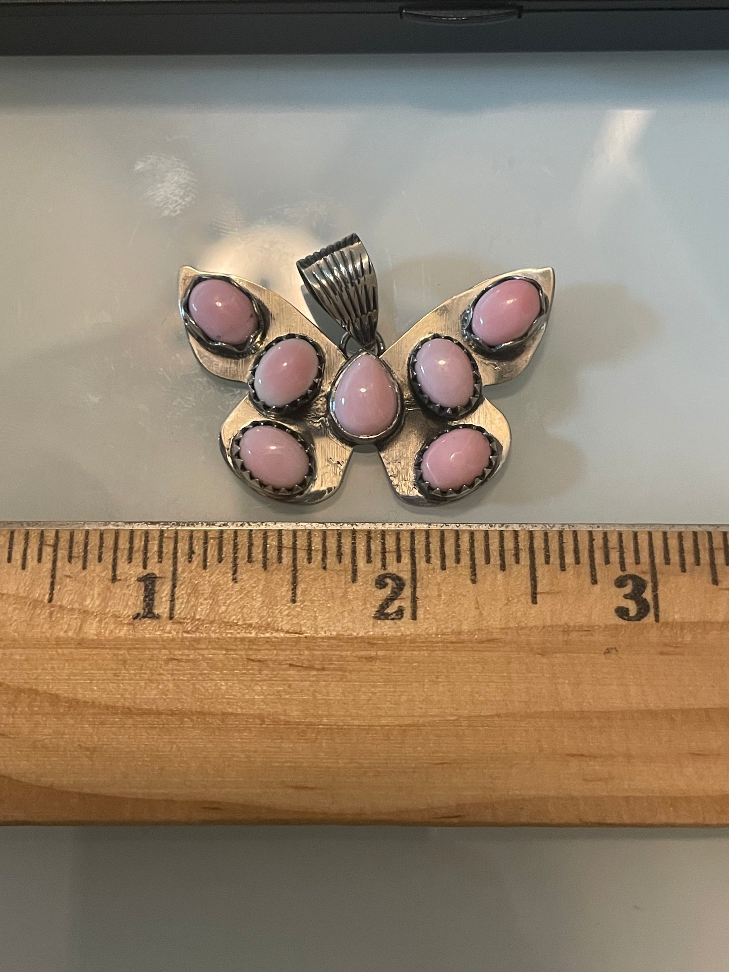 Pink Conch Butterfly Pendant | 925 Sterling Silver E953