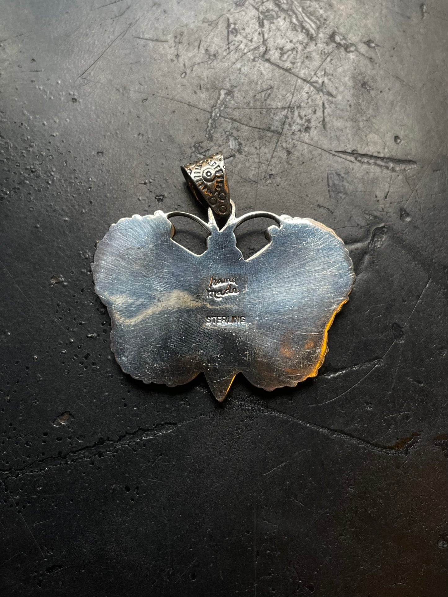 Turquoise Coral Butterfly Pendant | 925 Sterling Silver E526