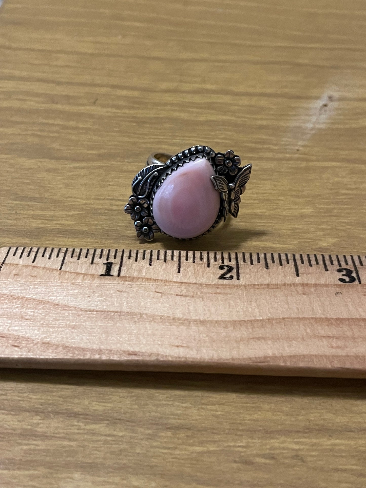 Pink Conch Floral Ring Size 8 | 925 Sterling Silver G102