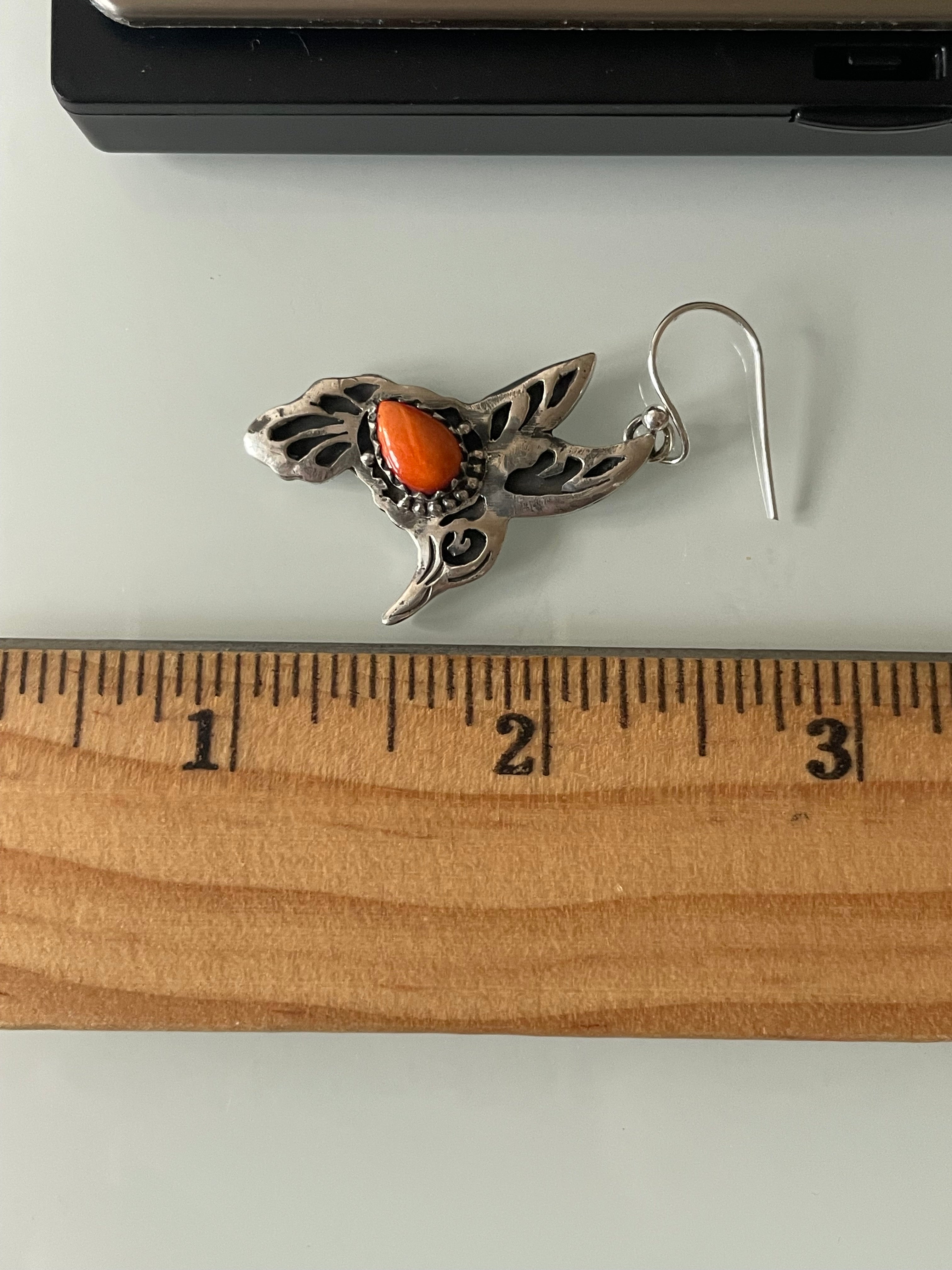 Spiny Oyster Hummingbird Hook Earrings | Sterling Silver E643