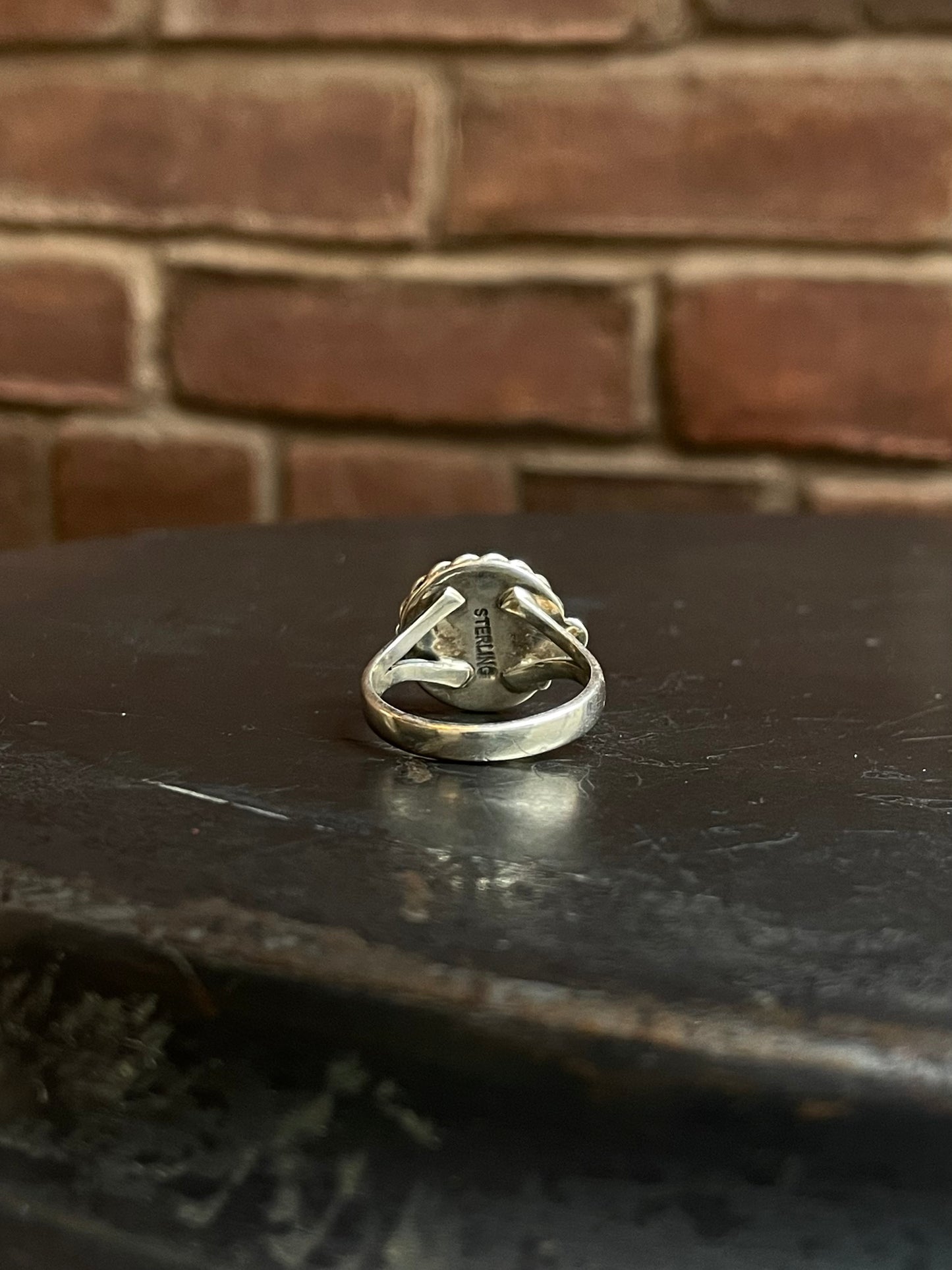 Pink Conch Rope Ring | 925 Sterling Silver Size 9 E452