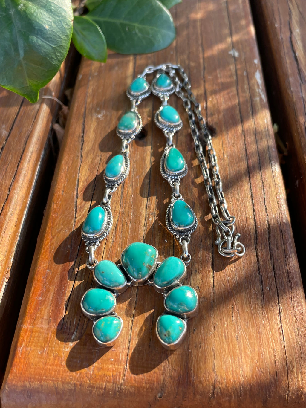 Kingman Turquoise Naja Necklace | Sterling Silver 925 B899