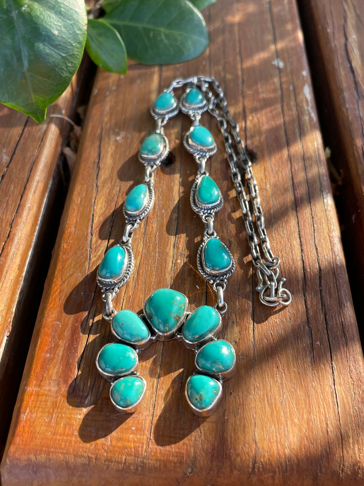 Kingman Turquoise Naja Necklace | Sterling Silver 925 B899