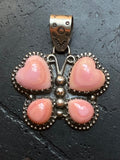 Pink Conch Paw Print Pendant | Sterling Silver G442