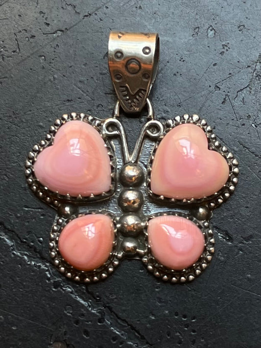 Pink Conch Paw Print Pendant | Sterling Silver G442
