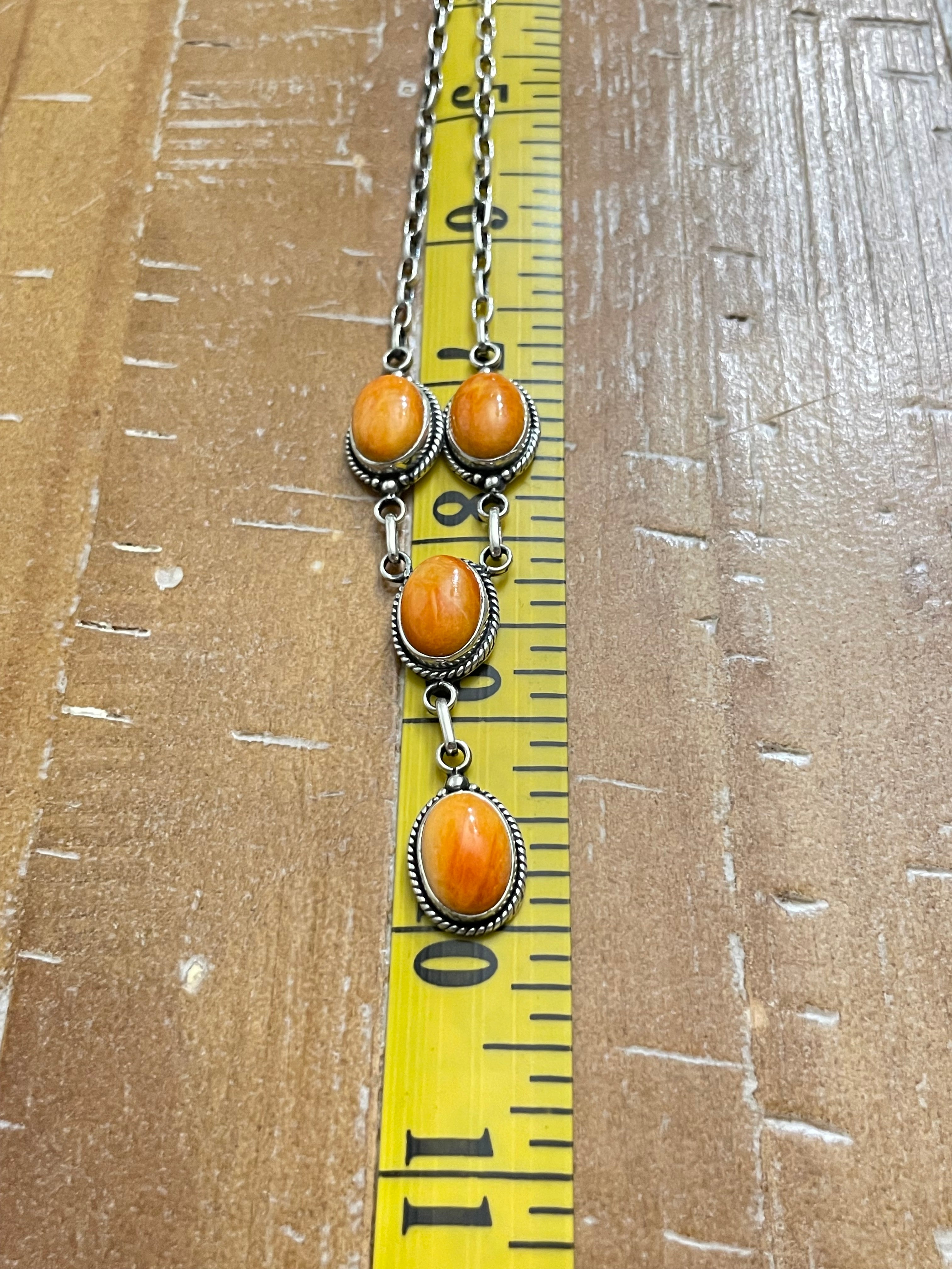 Spiny Oyster Vertical Pendant Necklace | Sterling Silver 925 | B896
