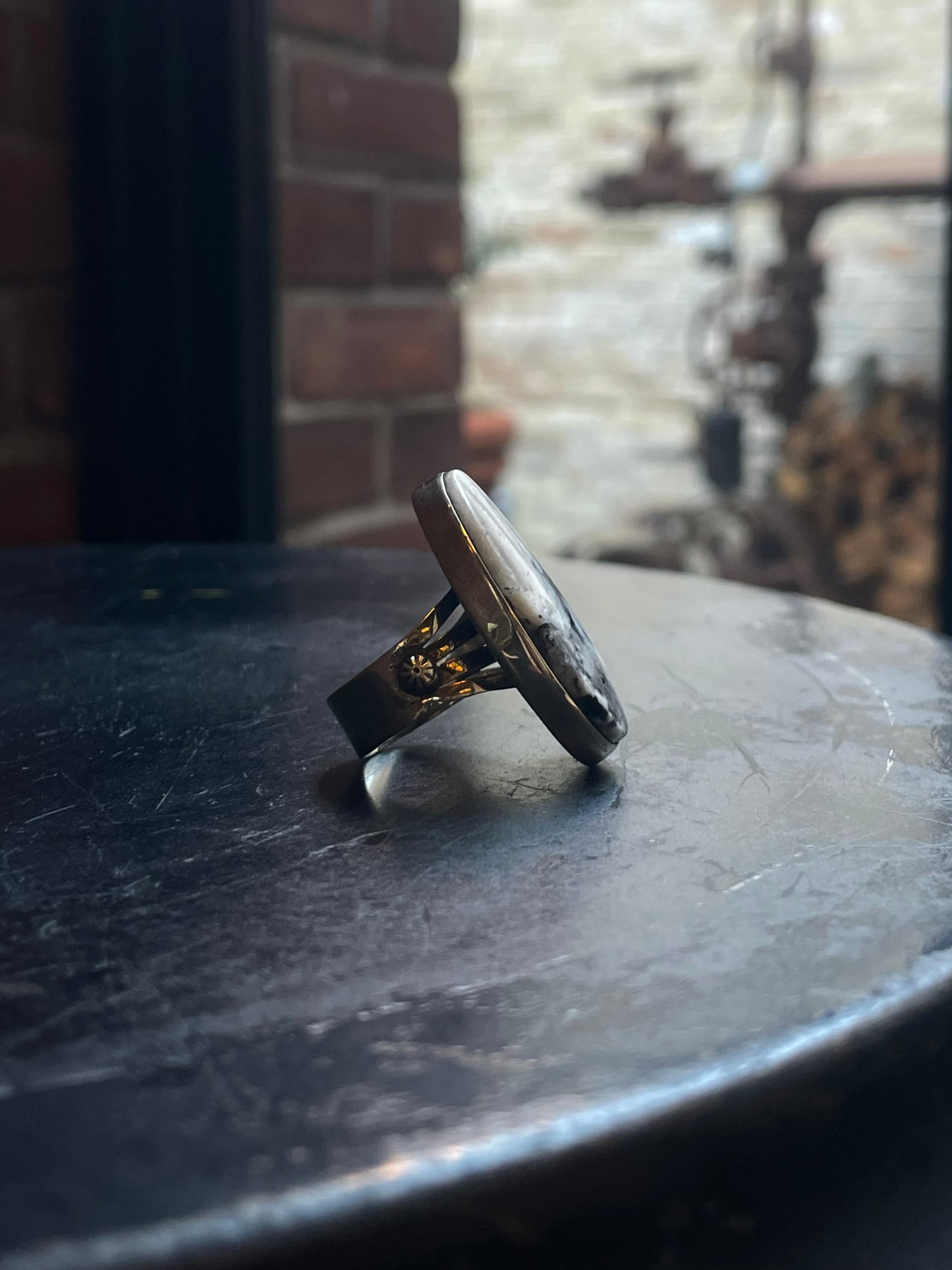 White Buffalo Ring Size 9.25 | 925 Sterling Silver E474