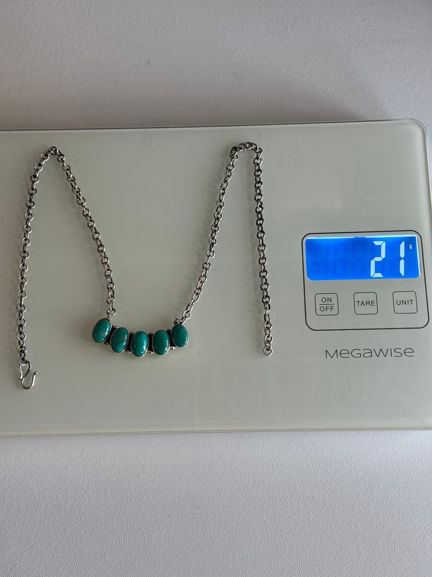 Kingman Turquoise Bar Necklace | 925 Sterling Silver C475
