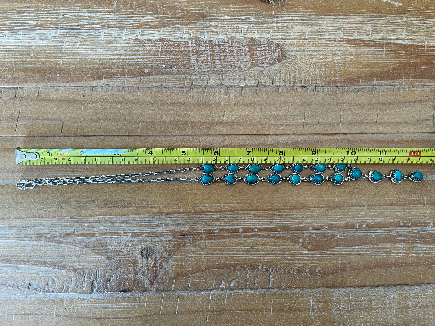 Turquoise Lariat Necklace | Sterling Silver 925 B422