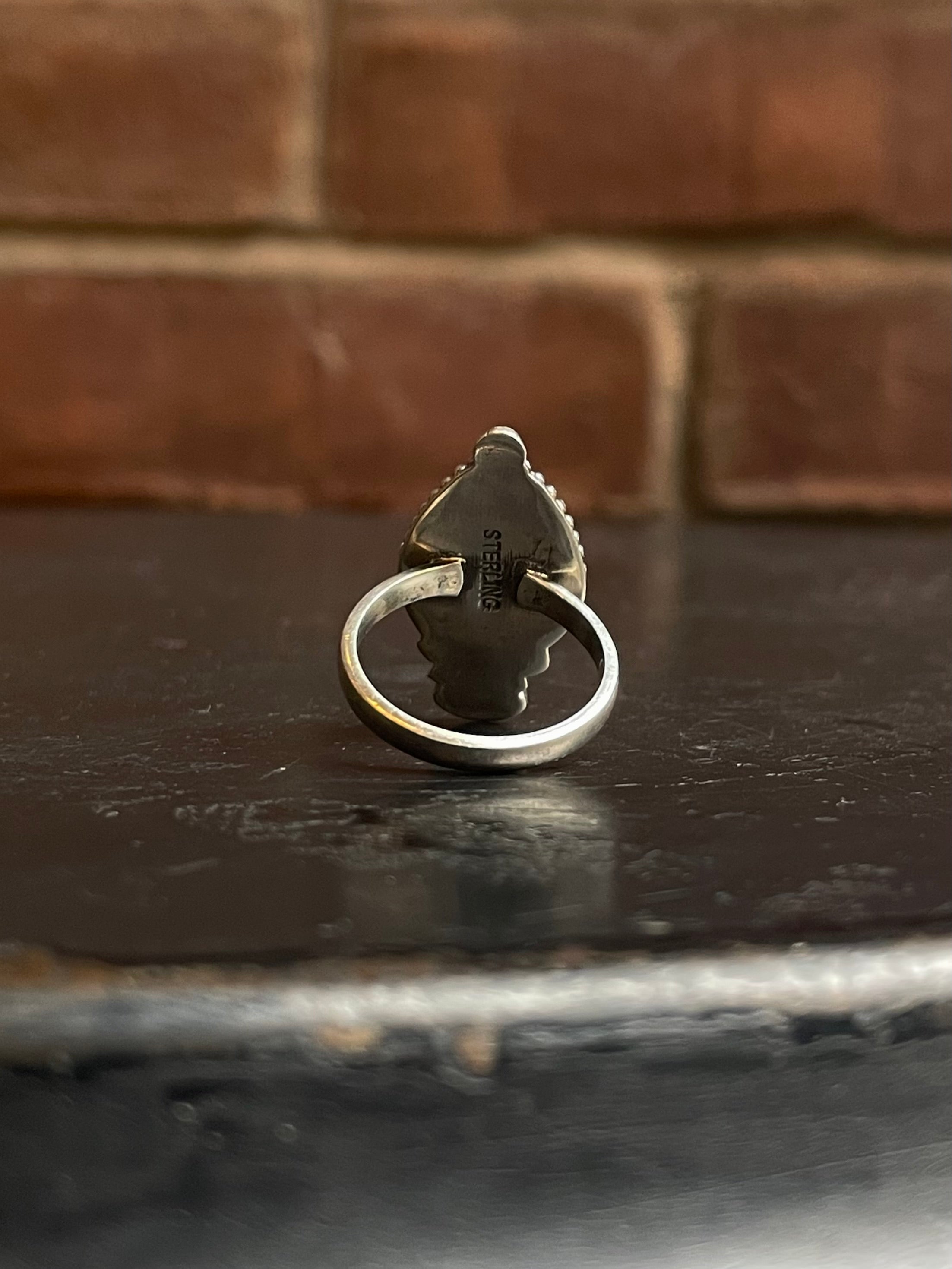 Pink Conch Tear Drop Ring Size 6 | 925 Sterling Silver G152