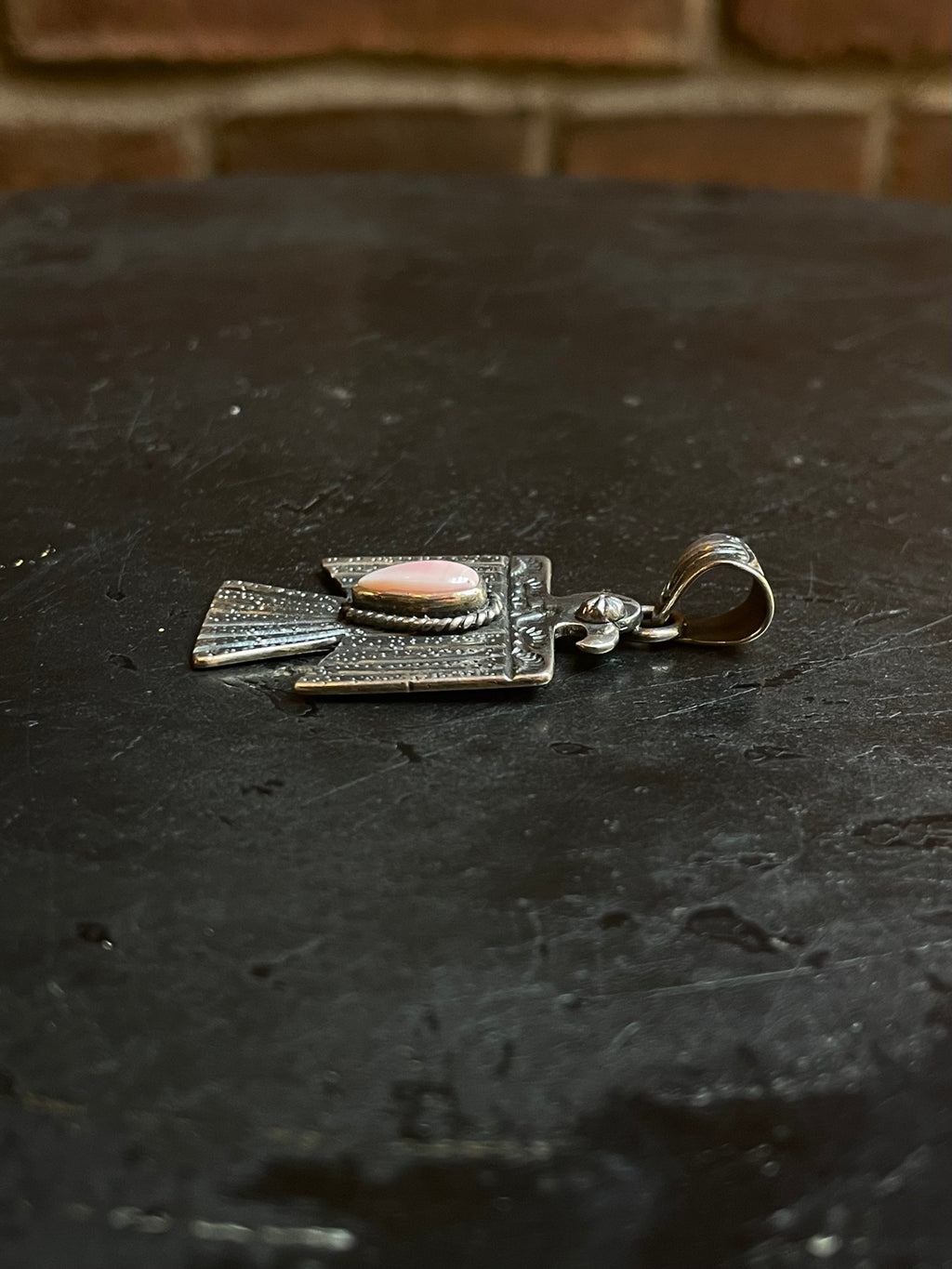 Pink Conch Thunderbird Pendant | Sterling Silver G451