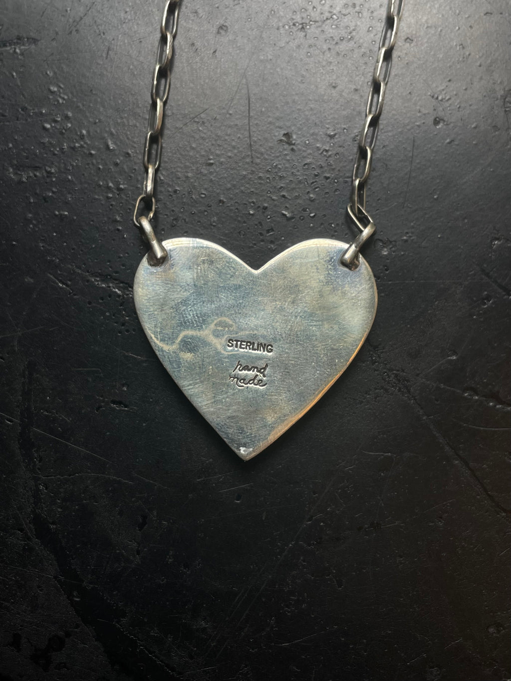Kingman Turquoise Heart Necklace | 925 Sterling Silver E779