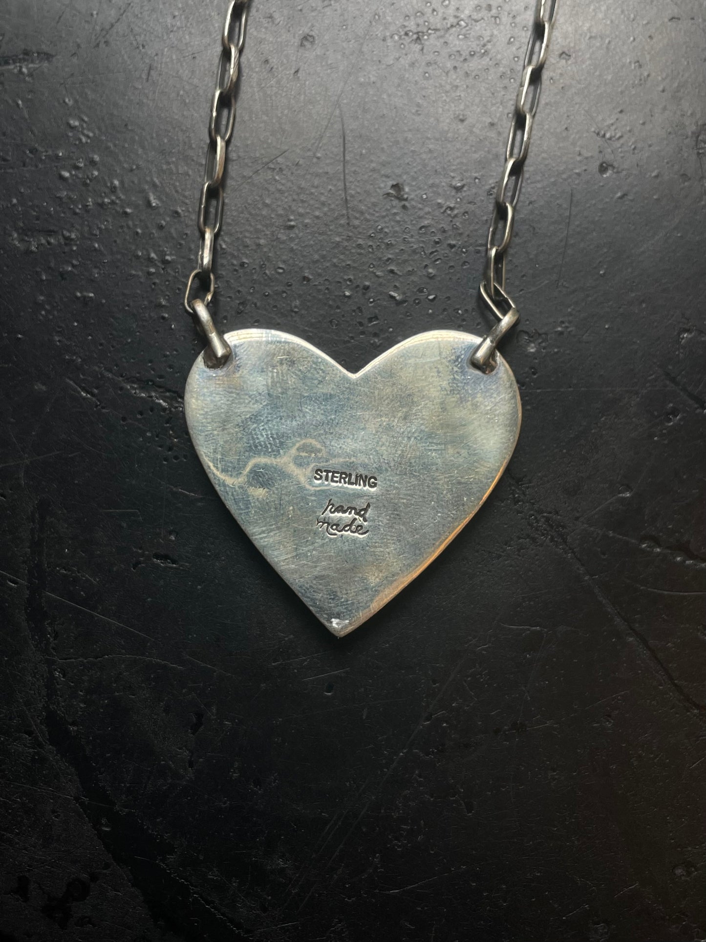 Kingman Turquoise Heart Necklace | 925 Sterling Silver E779