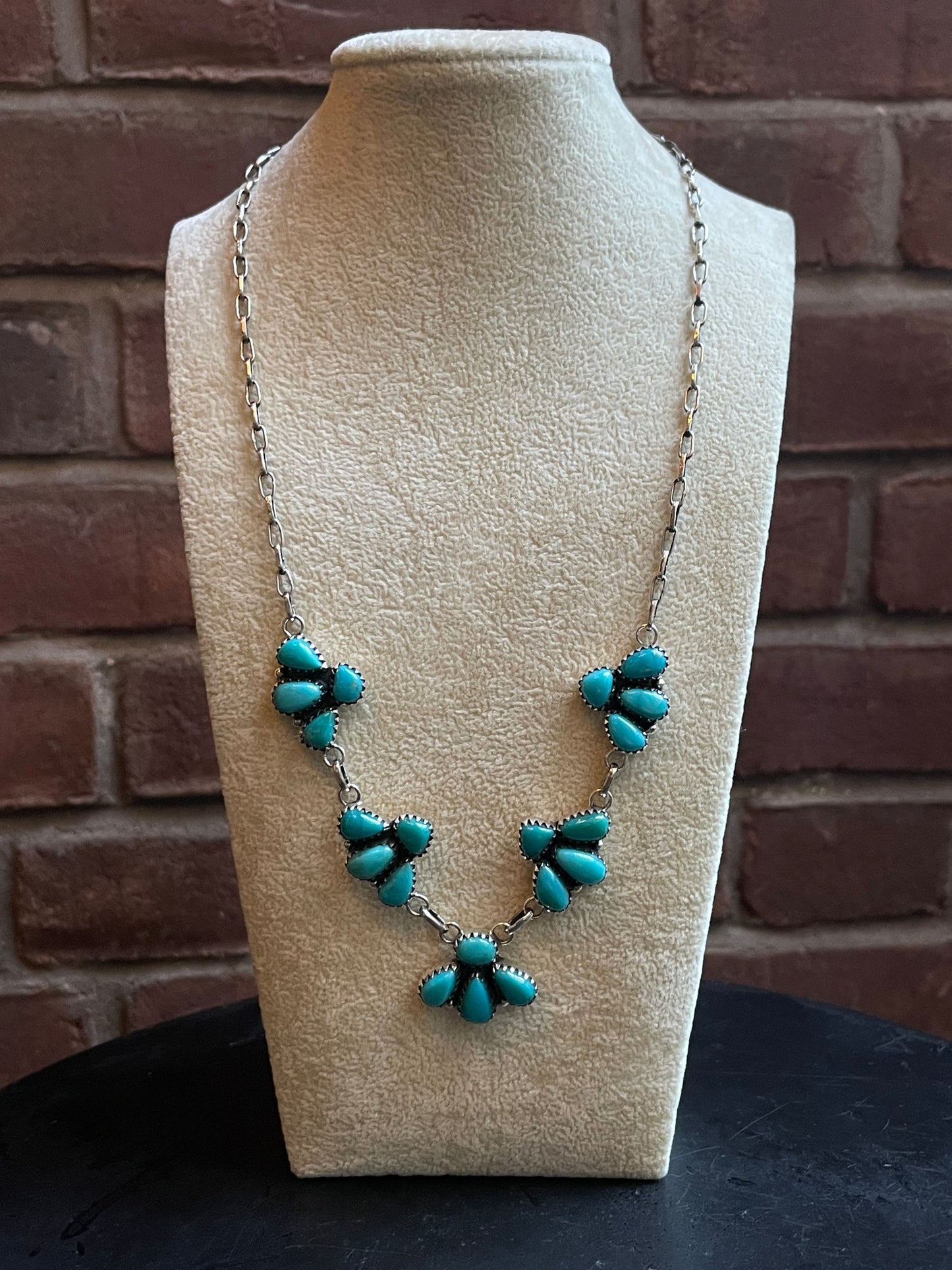 Kingman Turquoise Statement Necklace | 925 Sterling Silver E329