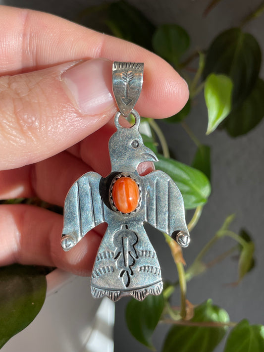 Spiny Oyster Thunderbird Pendant | Sterling Silver 925 B822