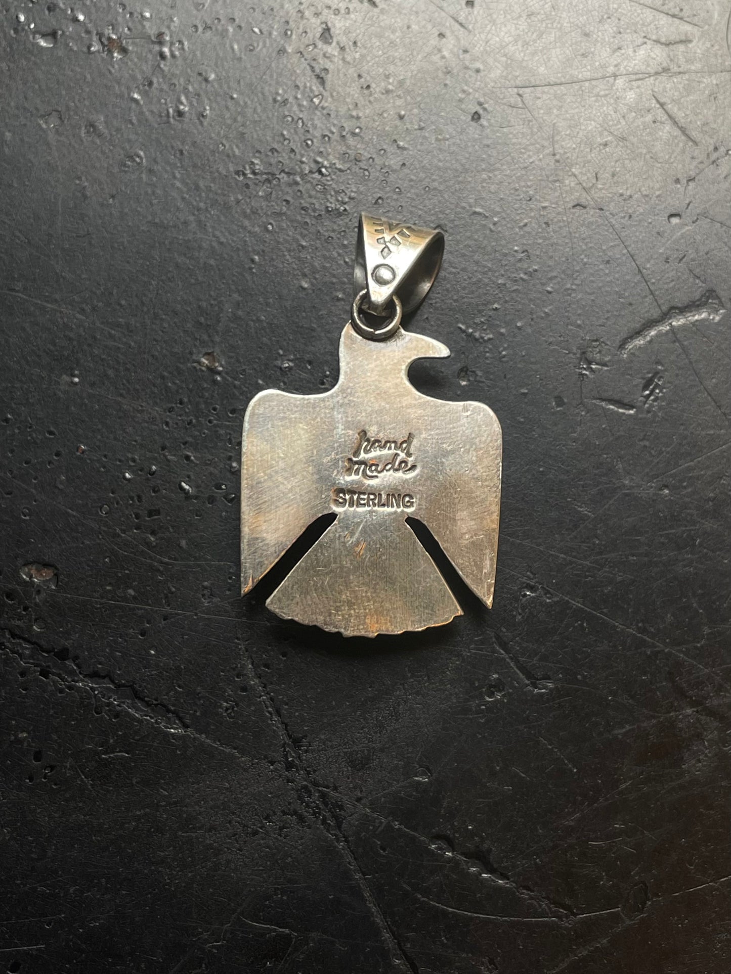 Pink Conch Thunderbird Pendant | Sterling Silver E718