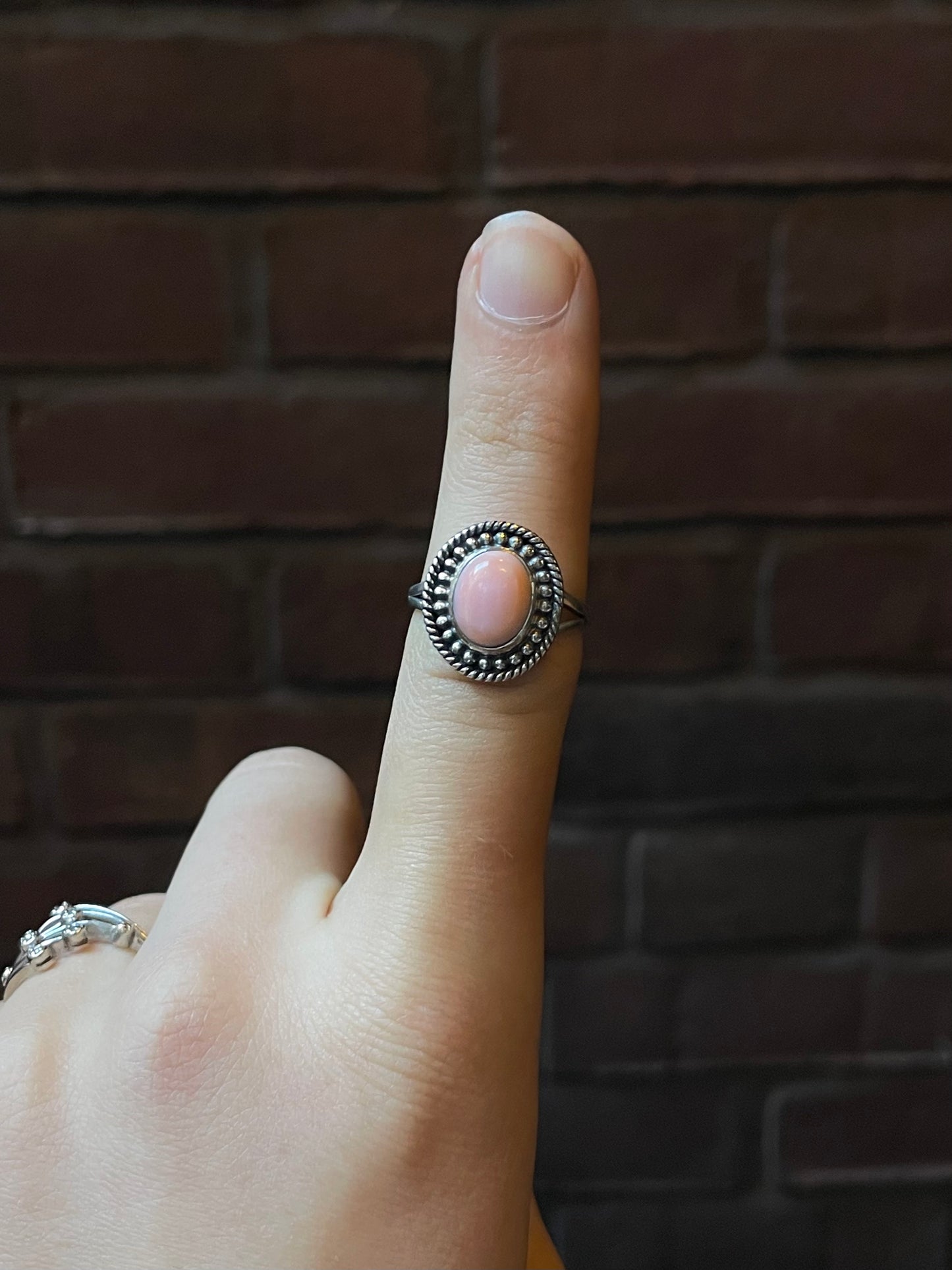 Pink Conch Ring | 925 Sterling Silver Size 8 E432