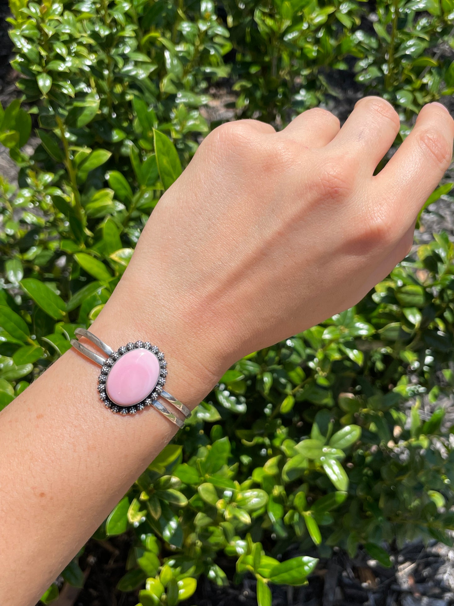 Pink Conch Cuff Bracelet | 925 Sterling Silver D147