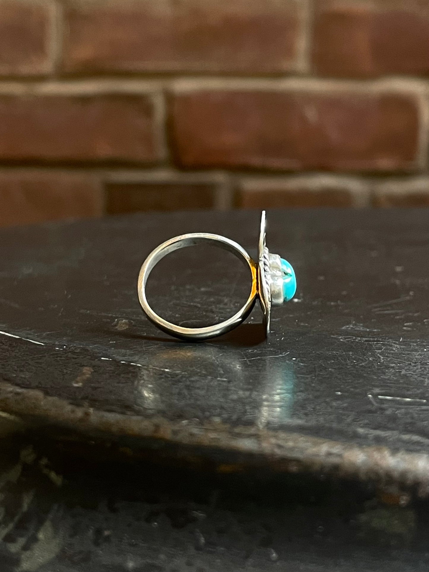 Turquoise Heart Ring Size 7.25 | Sterling Silver E889