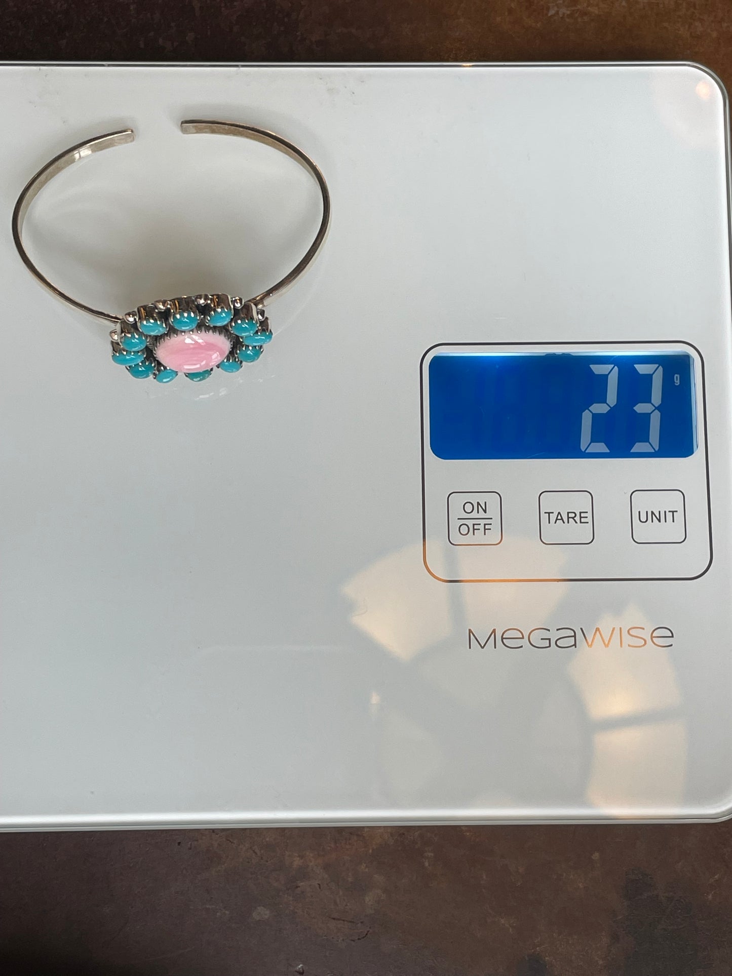 Pink Conch Turquoise Cuff Bracelet | 925 Sterling Silver C483