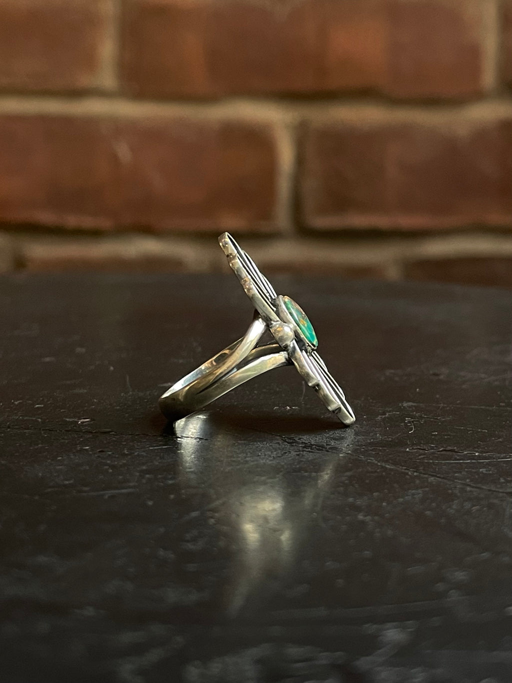 Kingman Turquoise Ring | Sterling Silver | Size 7.5 G317