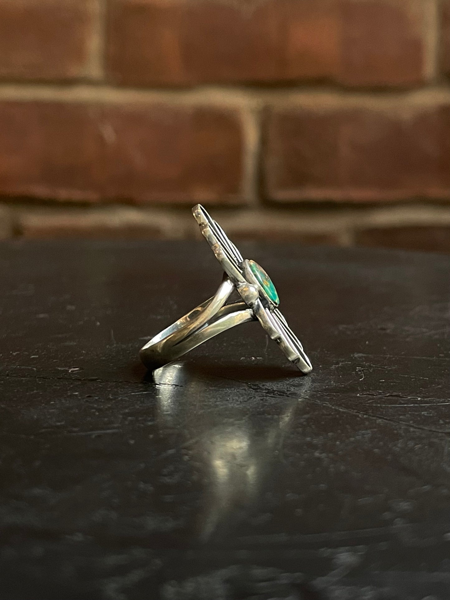 Kingman Turquoise Ring | Sterling Silver | Size 7.5 G317