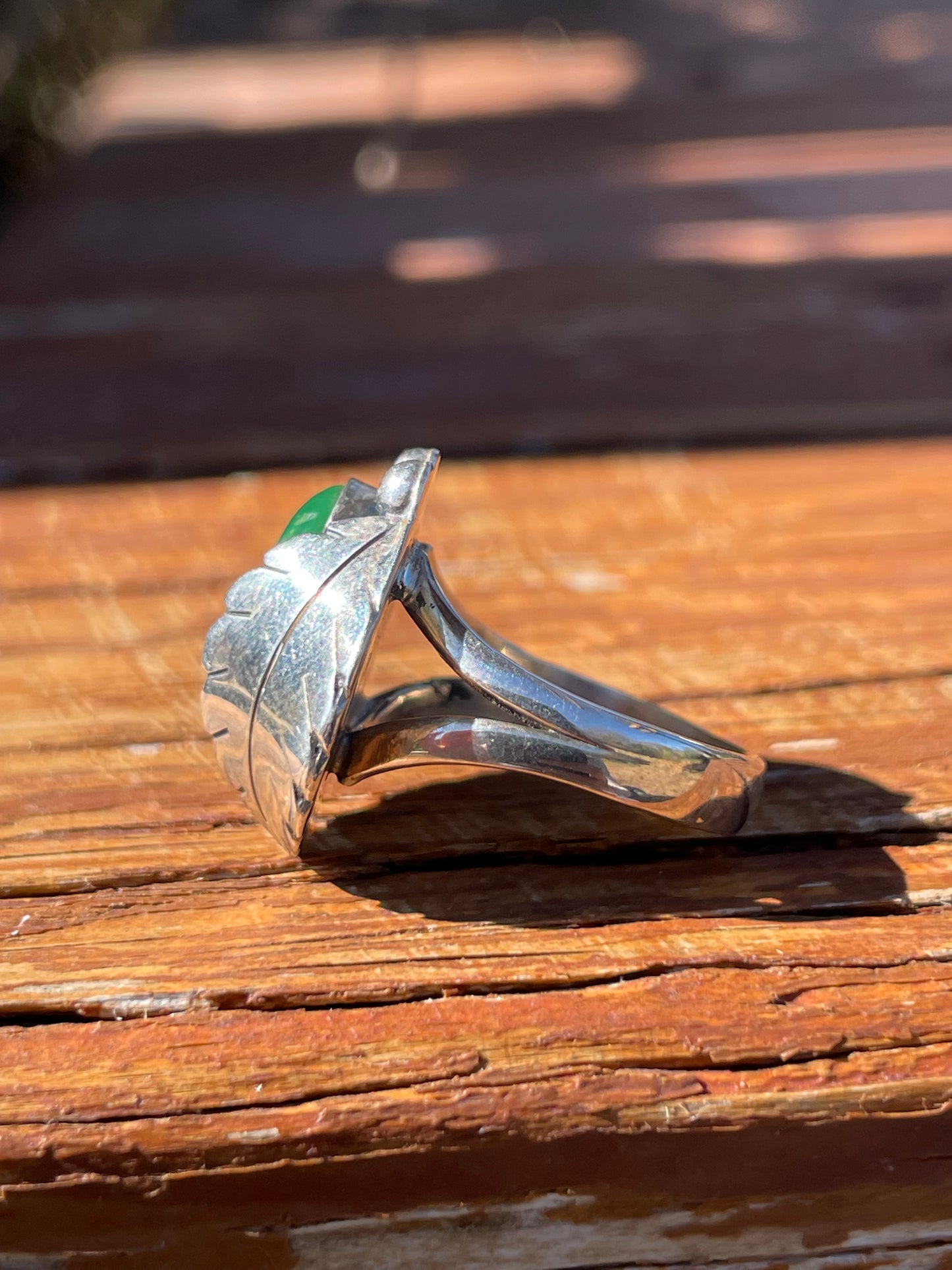 Turquoise Feather Ring Size 7 | 925 Sterling Silver B935