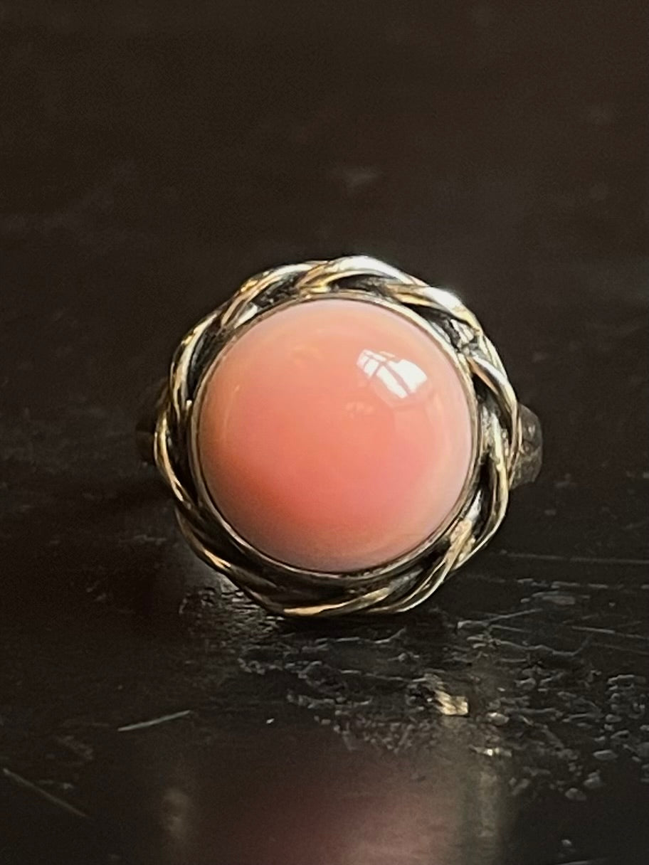 Pink Conch Ring Size 6 | 925 Sterling Silver G127