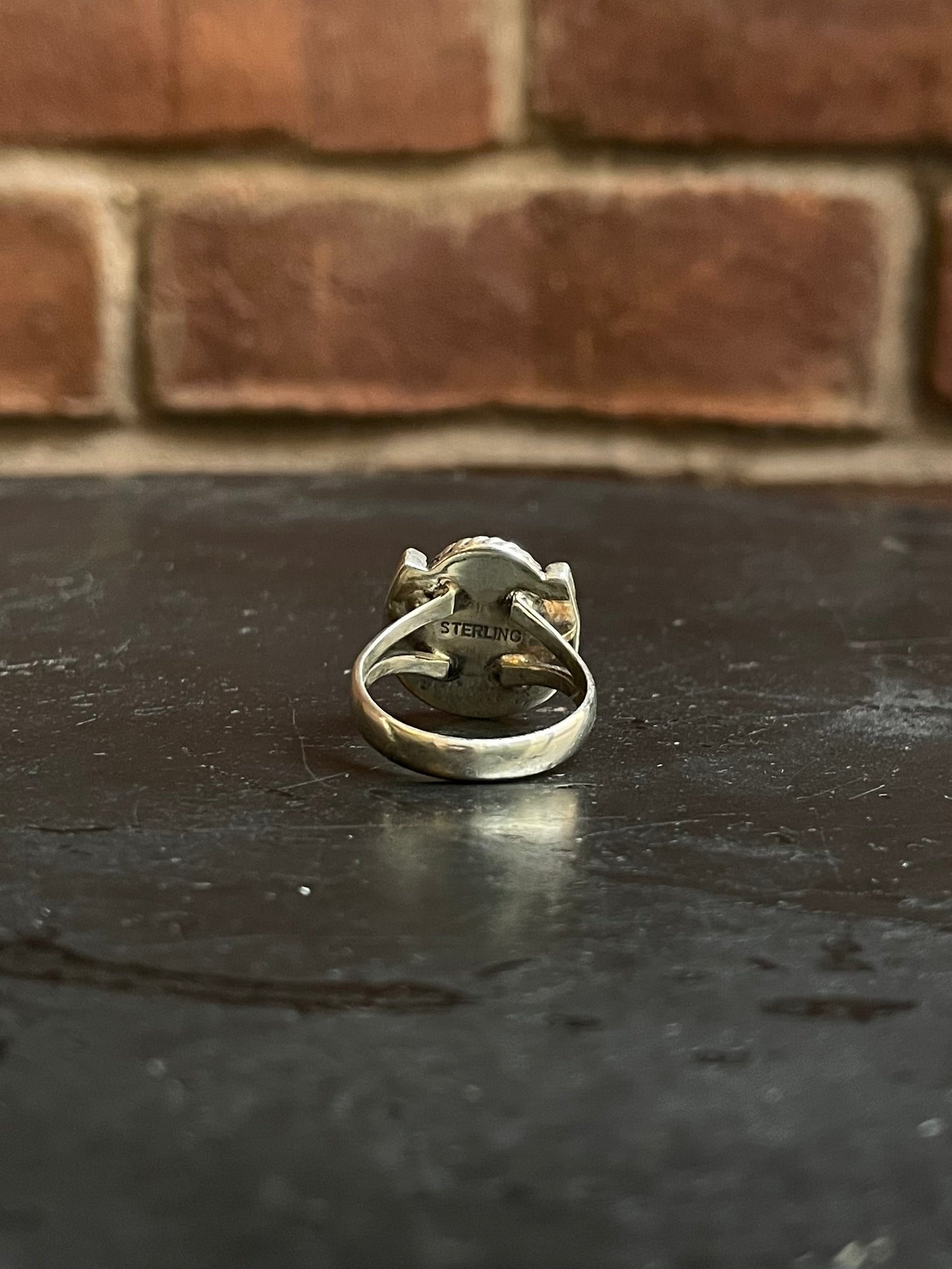 Kingman Turquoise Horse Shoe Ring Size 8 | 925 Sterling Silver Southwest E173