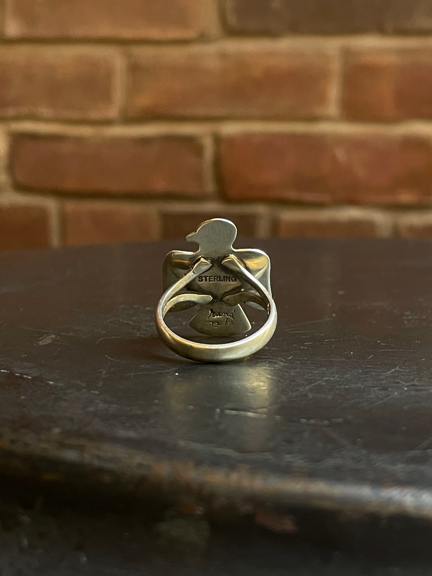 Pink Conch Thunderbird Ring Size 9 | Sterling Silver E921