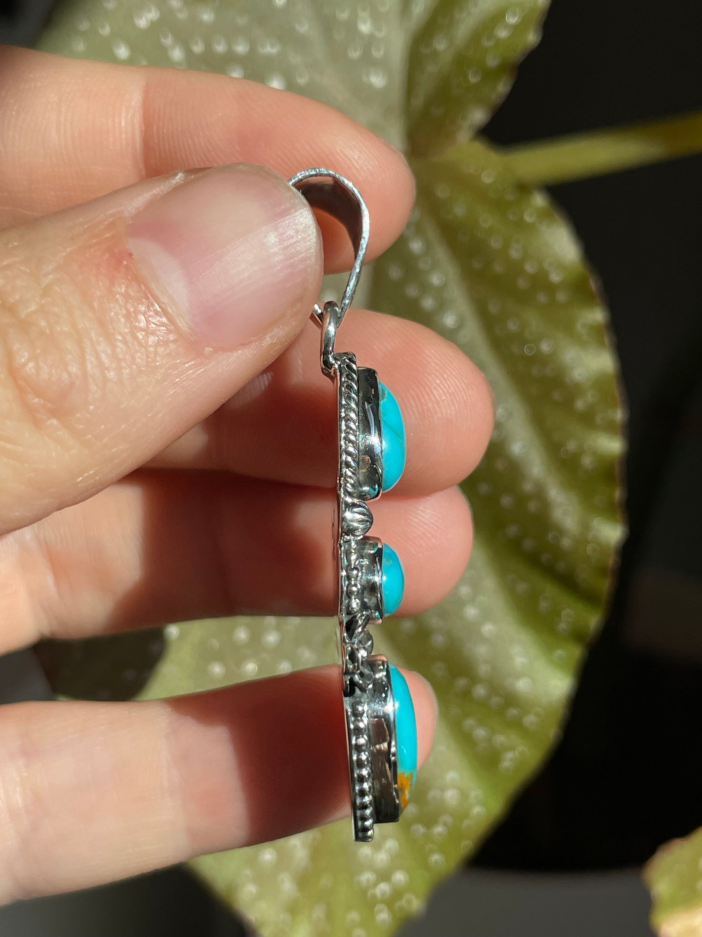 Turquoise 3 Stone Pendant | Sterling Silver 925 B845