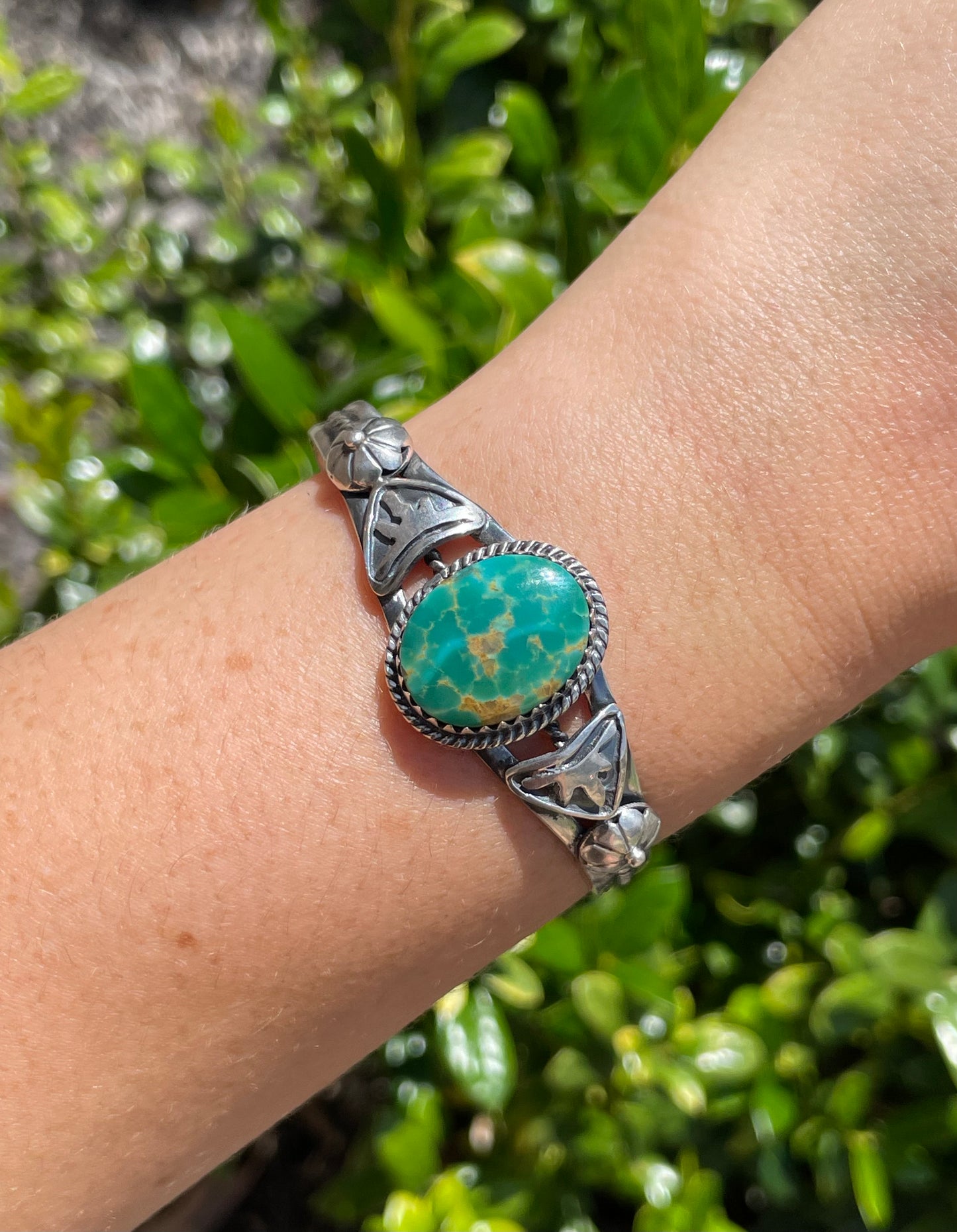 Kingman Turquoise Cuff Bracelet | 925 Sterling Silver D148