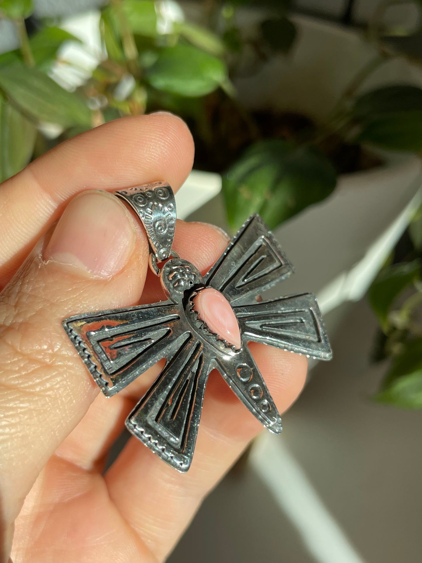 Pink Conch Butterfly Pendant | Sterling Silver 925 B807
