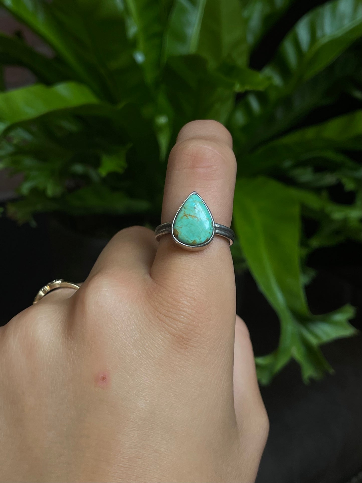 Turquoise Tear Drop Ring Size 8.25 | 925 Sterling Silver G277