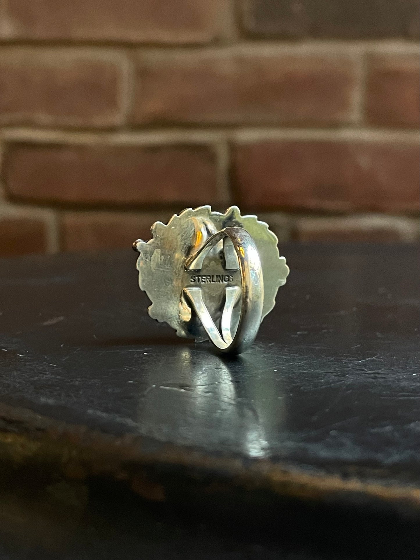 Turquoise Feather Ring Size 8 | Sterling Silver E866