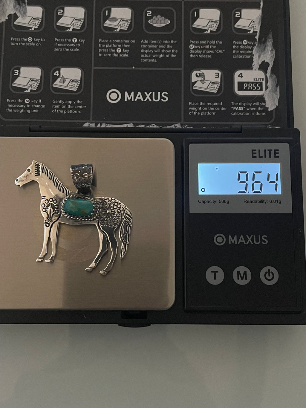 Kingman Turquoise Horse Pendant | 925 Sterling Silver E246