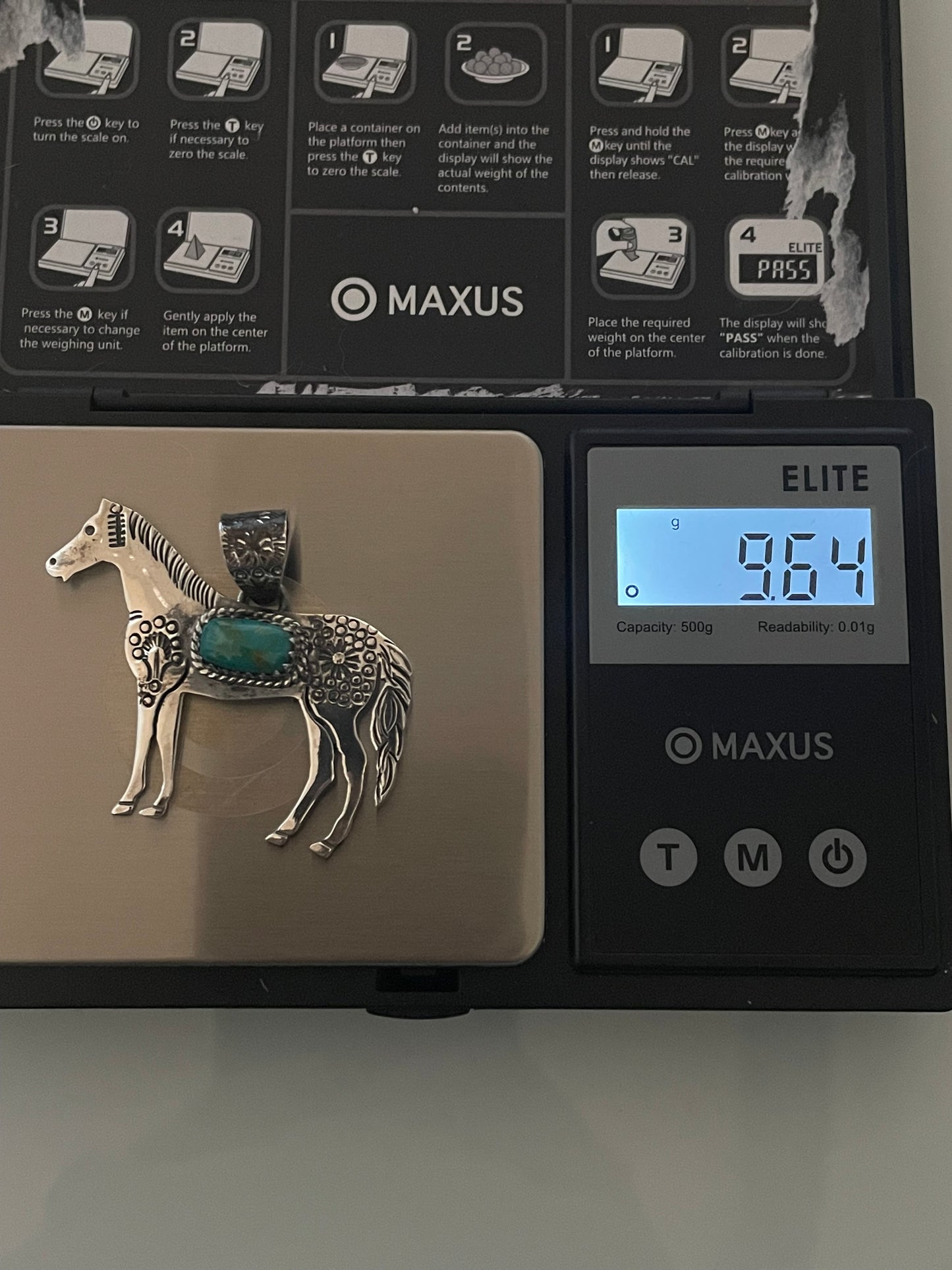 Kingman Turquoise Horse Pendant | 925 Sterling Silver E246