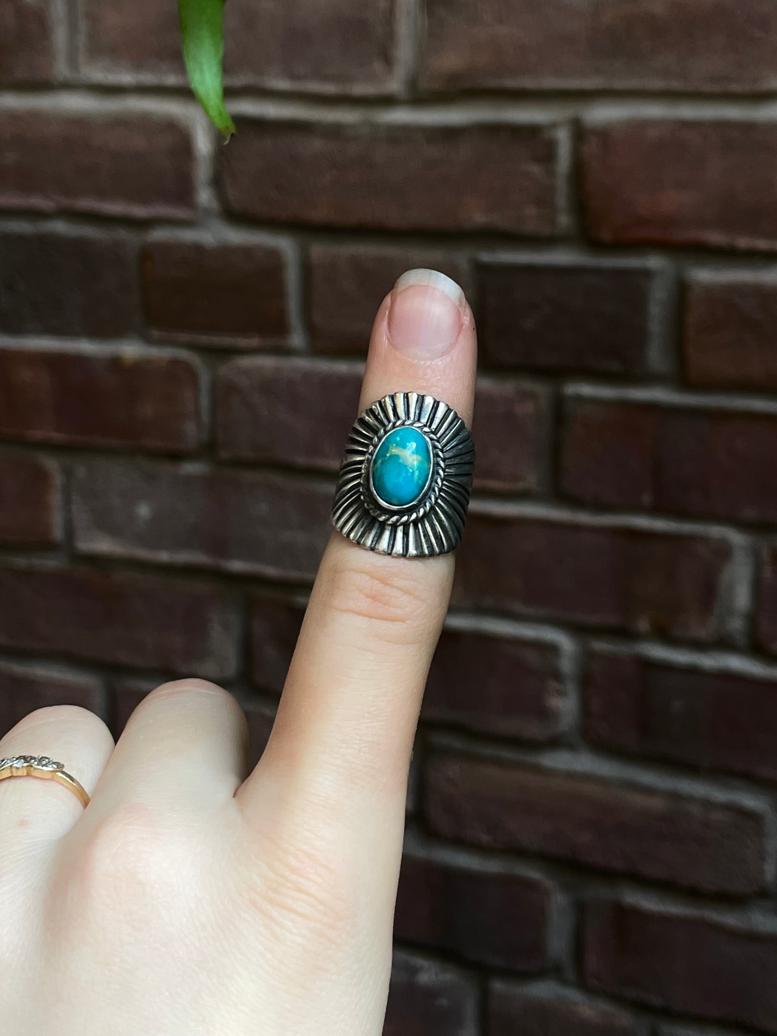 Kingman Turquoise Ring | 925 Sterling Silver | Size 6 E314