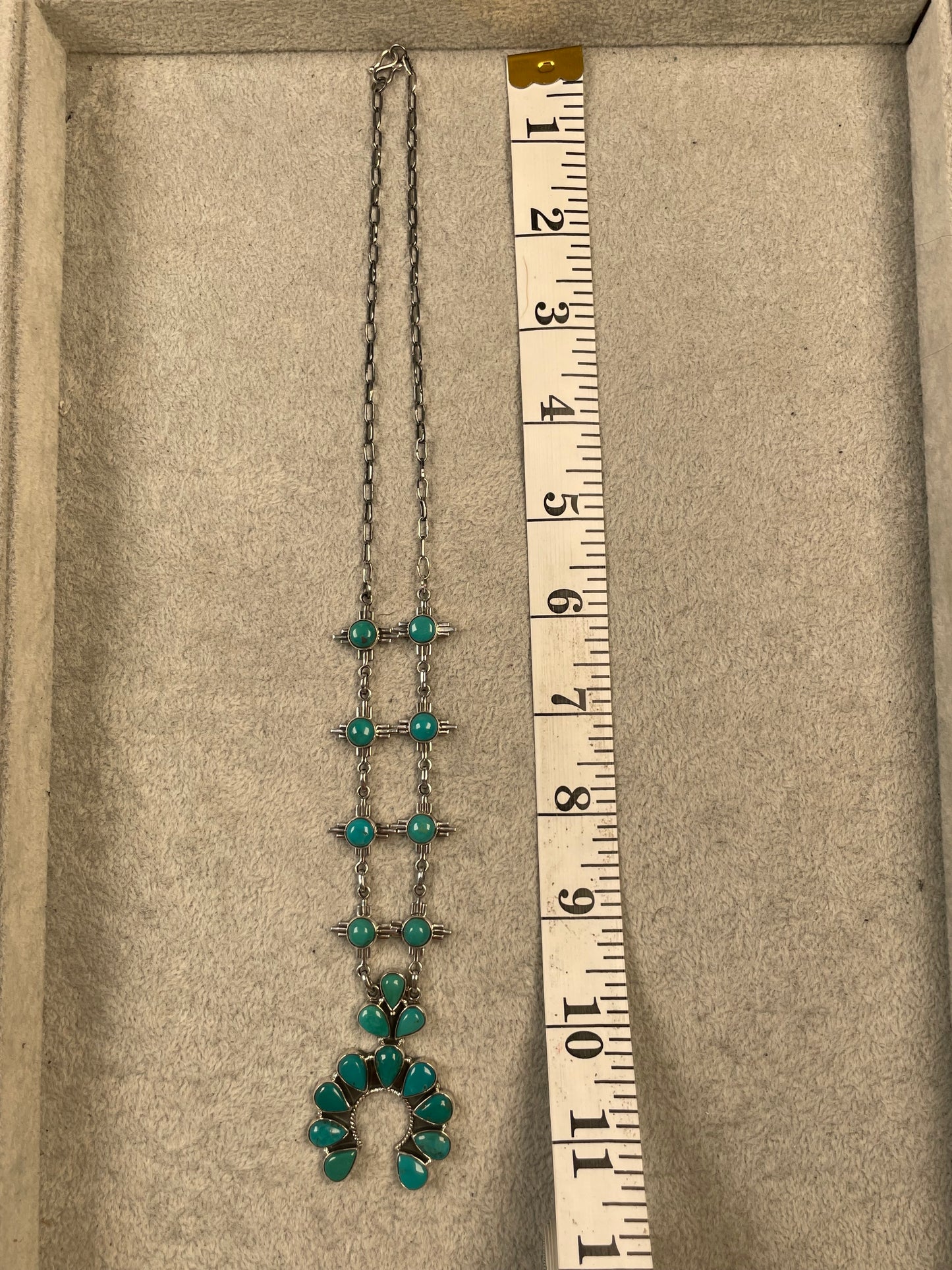 Kingman Turquoise Naja Necklace | Sterling Silver D132